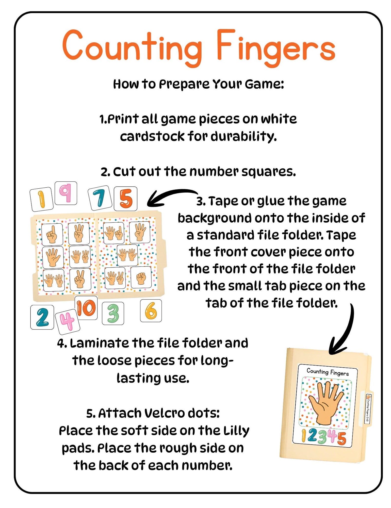 File Folder Games Bundle – Preschool Math & Literacy Centers – Numbers ...