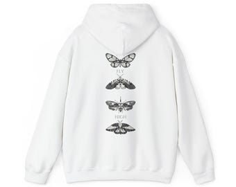 Insect Print Hoodie, Fly High Sweatshirt, Nature Lover Gift, Bug Design Pullover, Outdoor Enthusiast Hooded Jumper, Wildlife Apparel