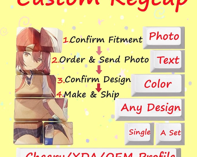 Custom keycaps, Print Your Image or Text, Mechanical Keyboard Universal Keycaps, Artisan Keycaps, Personalized Anime Keycaps