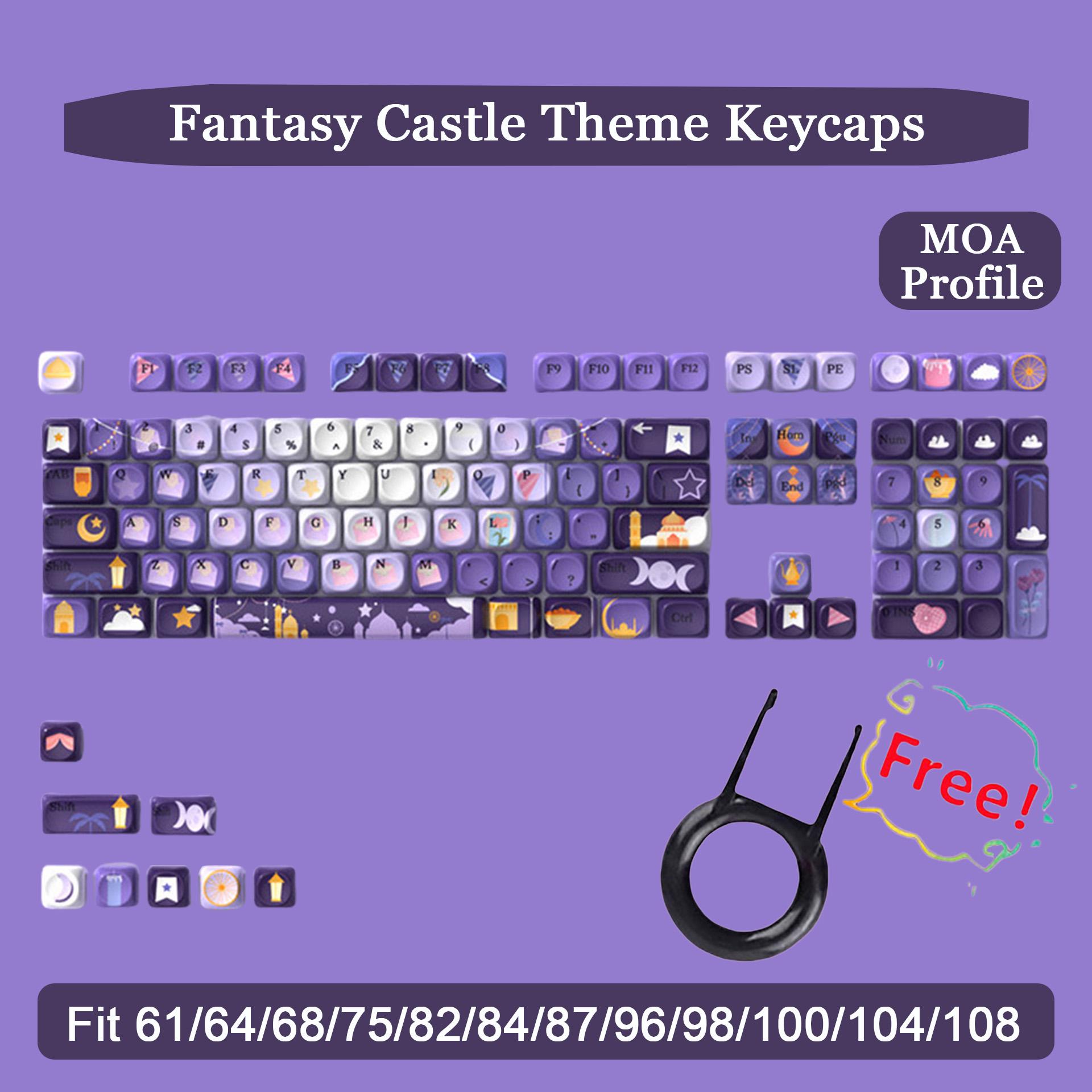 Fantasy Castle Theme Keycaps Set,moa Height Artisan Keycaps,flowers ...