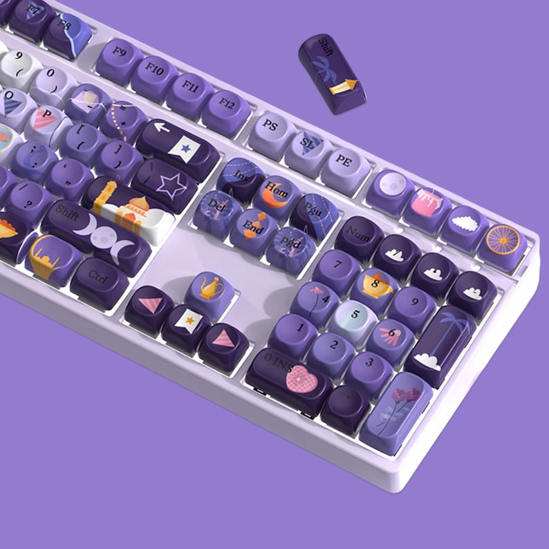 Fantasy Castle Theme Keycaps Set,moa Height Artisan Keycaps,flowers ...
