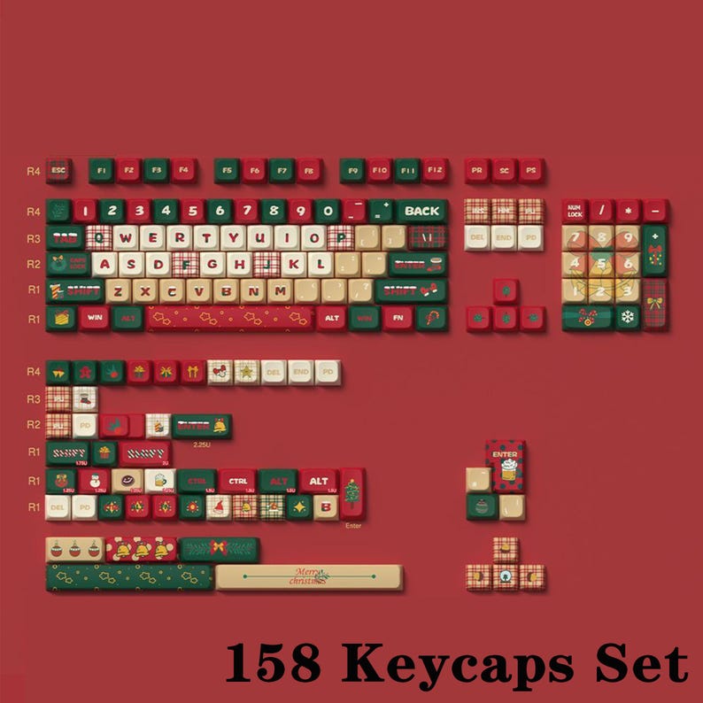 Snowflake Computer Key Caps Christmas Eve Keycaps Set,anime Keycaps Set, Graffiti Keycap Set, PBT ...