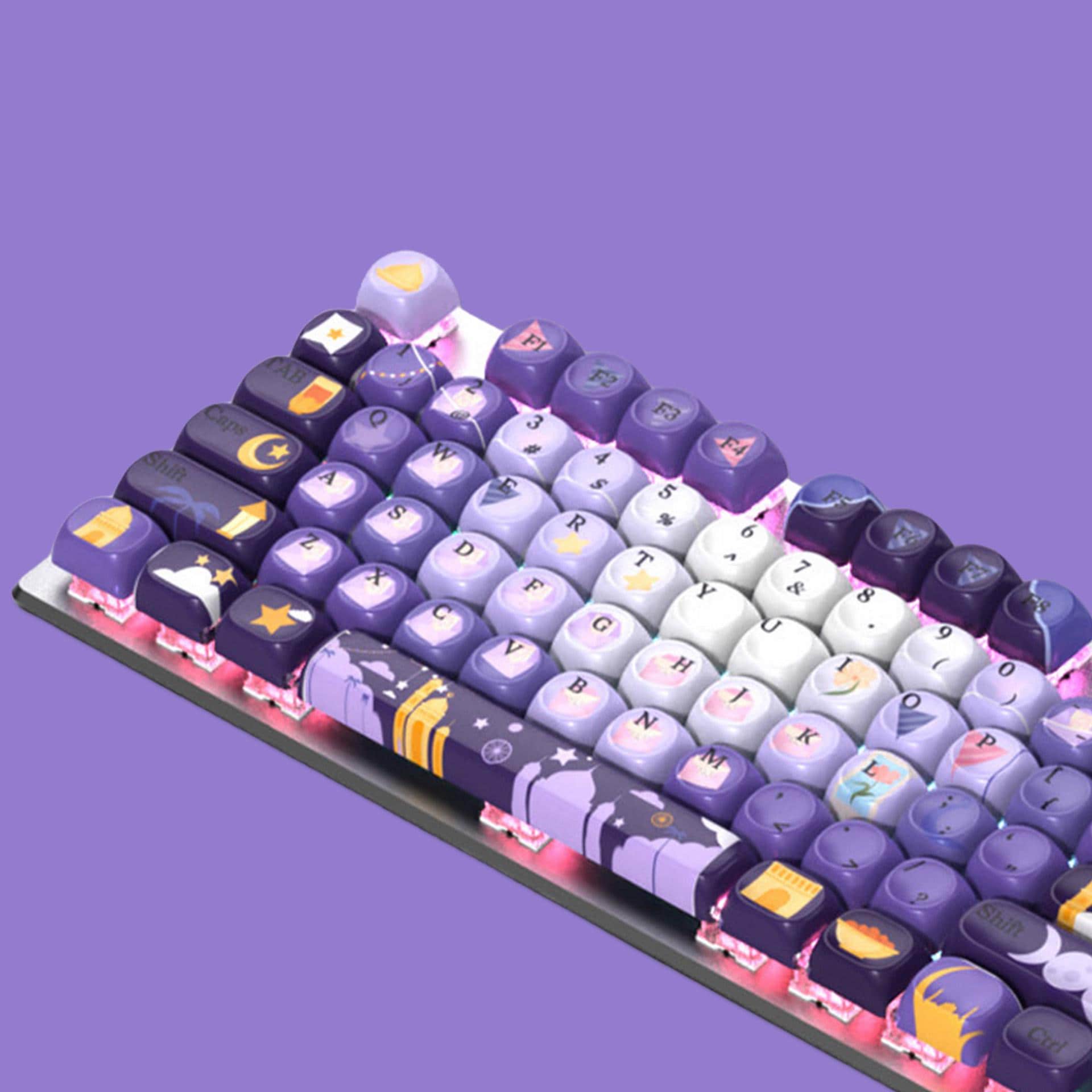 Fantasy Castle Theme Keycaps Set,moa Height Artisan Keycaps,flowers ...