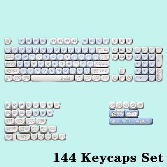 まちゃです！ ブルーキティ XDA キーキャップ、古代スタイルのクレーンキーキャップ