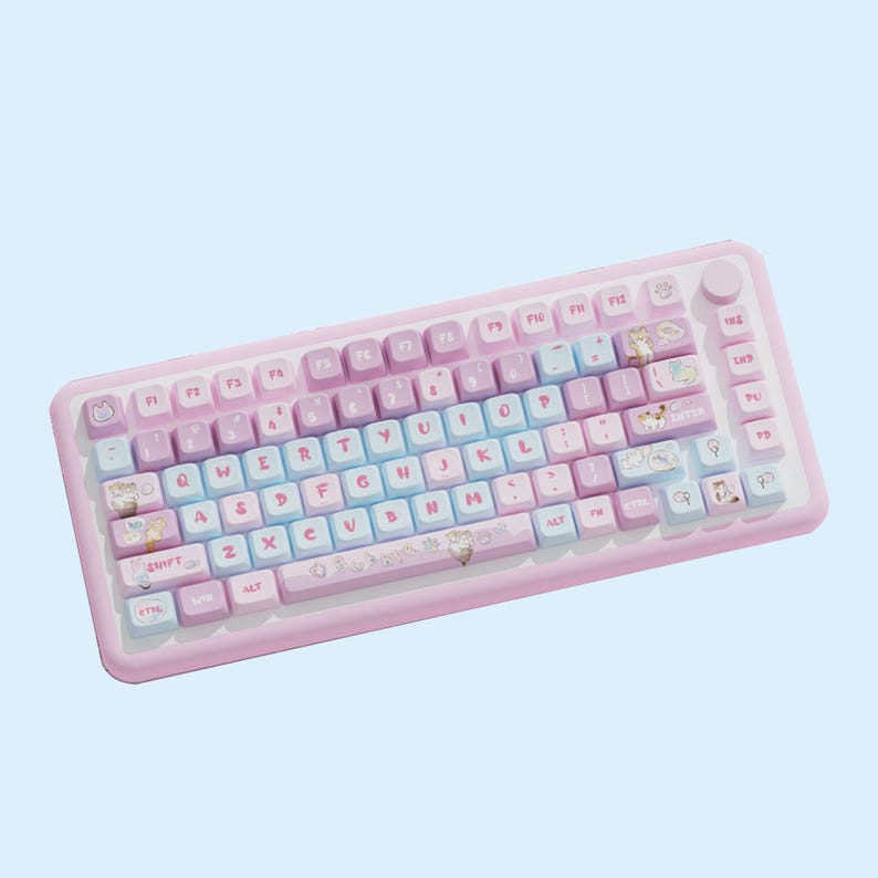 Bubble Kitty Keycaps Set,flowers Keycaps Set,graffiti Keycap Set, MDA ...