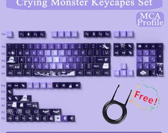Poltergeist Keycaps Set,Flowers Keycaps Set,Graffiti Keycap Set, MDA Height Artisan Keycaps, Mechanical Keyboard Universal Keycaps