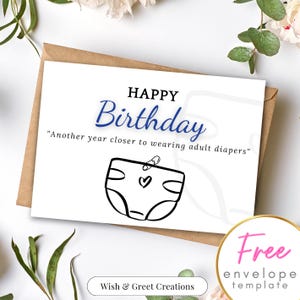Printable Happy Birthday Card Funny Friendship Birthday Card Gift for Friend Husband Digital Download Birthday Gift for Him Gift for Her