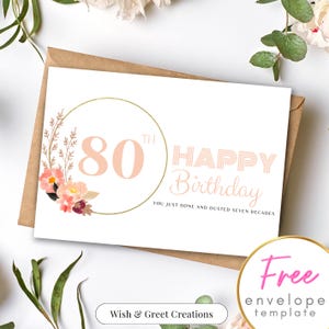 Druckbare Mama 80. Geburtstag Karte Papa alles Gute zum Geburtstag Karte digitaler Download Geburtstagsgeschenk für Mutter Geschenk für Papa Geschenk für Oma