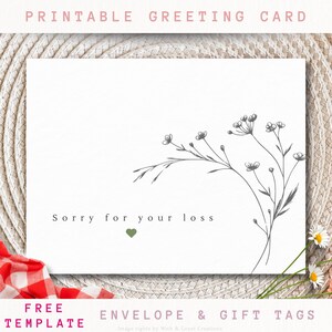 Printable Sympathy Card and Funeral Card For Family Friends | Digital Download Condolence Card for Memorial | Instant Download Grief Card