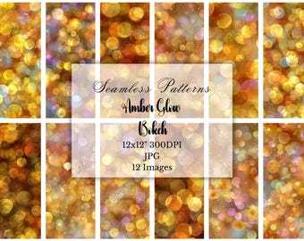 Goldenes Bokeh Digital Papier: Nahtlose Glitzer-Muster (Digital Download)
