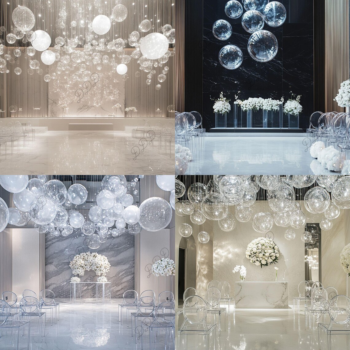 Modern Wedding Venue Digital Backdrops, Elegant Wedding Photography ...