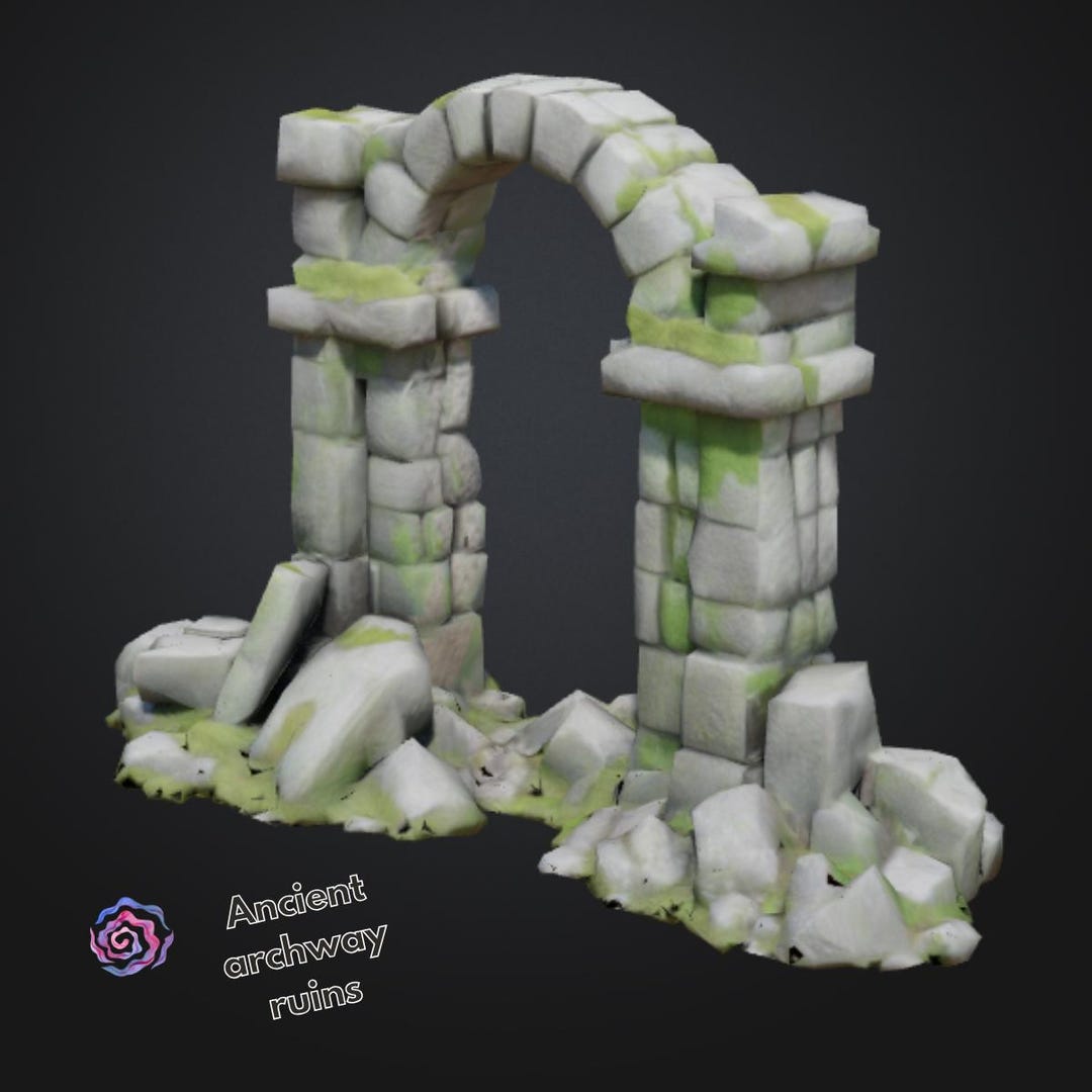 Ancient Archway Ruins, RPG Model of a Stone Arch, 3D Ruins, STL File ...