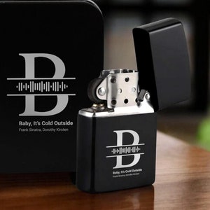 Personalized Song Code Lighter, Custom Music Lighter, Gift for Him, Girlfriend Gift, Black Lighter, Engraved Lighter, Couple Gift