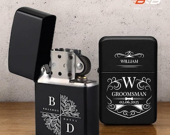 Personalized Engraved Lighter, Custom Monogram Lighter, Custom Logo Refillable Lighter