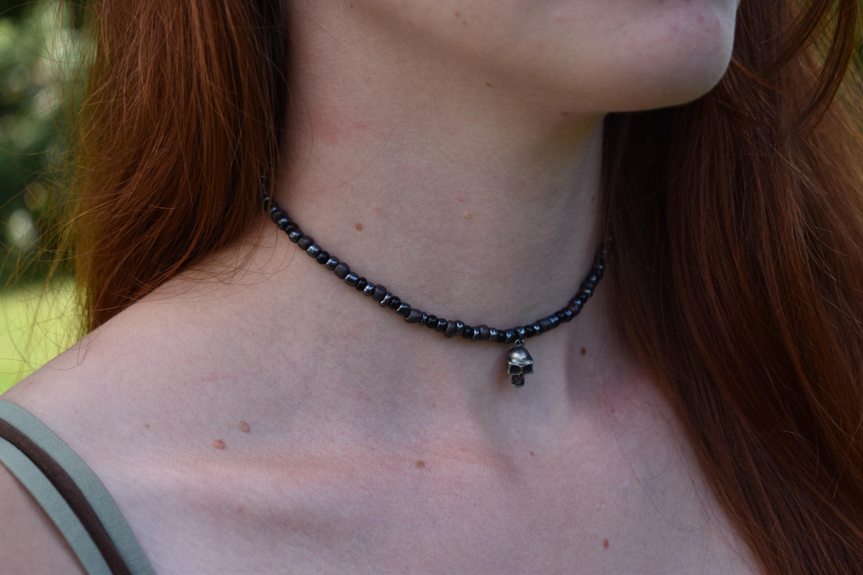 Custom Beaded Choker Necklace, Elastic Seed Bead Necklace, Custom