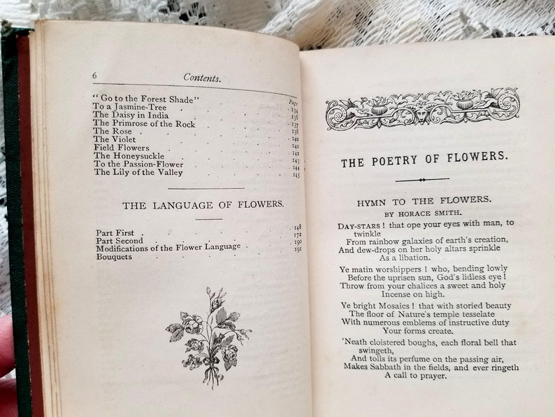 C1877 Language and Poetry Flowers Book with Floral Etsy