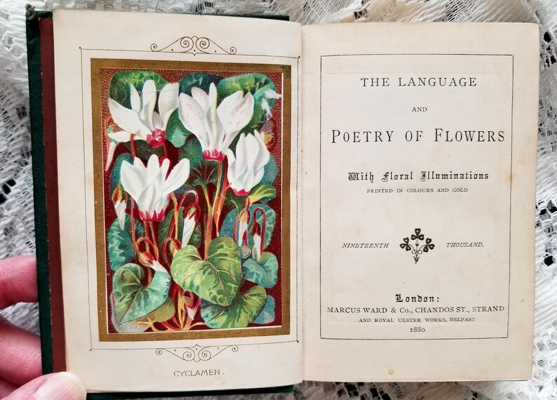 C1877 Language and Poetry Flowers Book with Floral Etsy