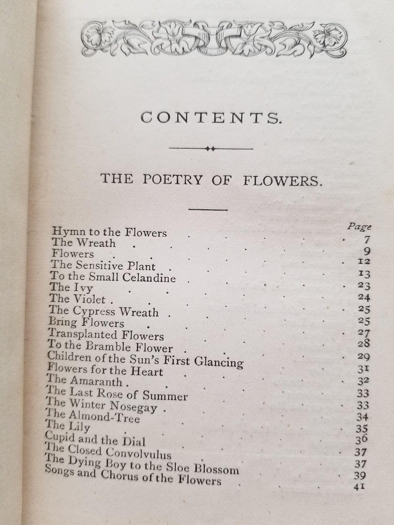 C1877 Language and Poetry Flowers Book with Floral Etsy