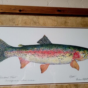 Signed Eileen Klatt “Rainbow/Rainbow Trout Lithograph