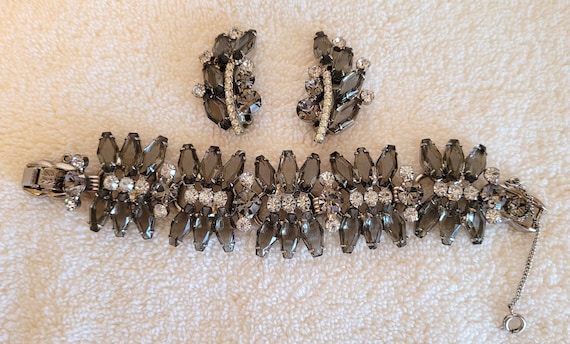 Juliana Bracelet Earrings Black Diamond Set DeLizza Elster Jewelry Set E3433