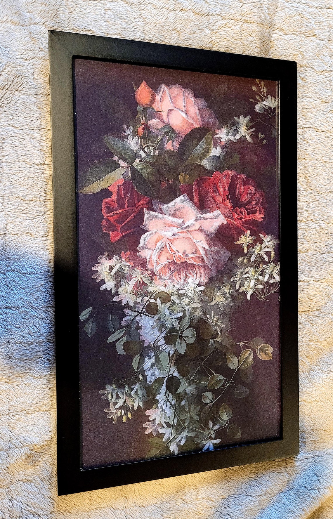Pink and Red Roses Print Paul De Longpre Framed E1722 Home - Etsy