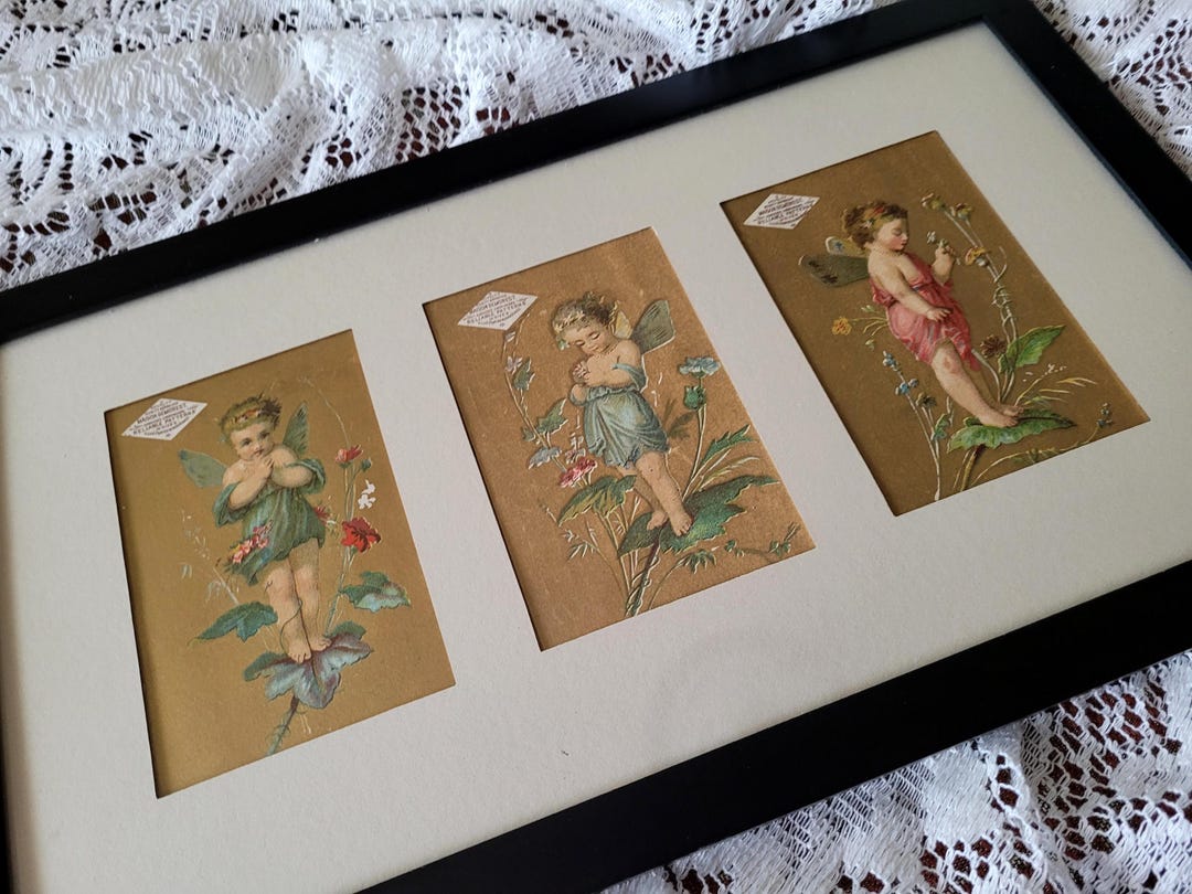 3 ANTIQUE CUPID Fairy Prints E3251 Demorest Patterns | C1870s Chromo ...