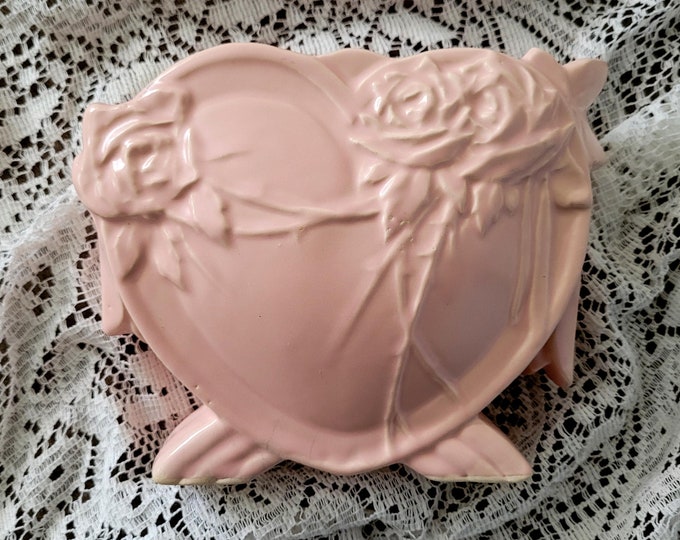 Mccoy Pink Heart Vase Antique Rare Color Pottery Planter Etsy