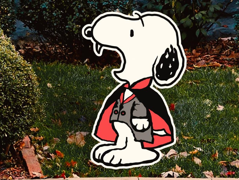 Vampire Snoopy & Woodstock Halloween Yard Sign - Etsy