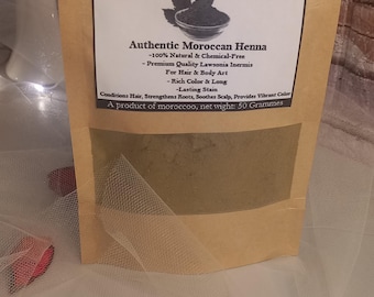 Natural Moroccan Henna Powder – Organic Herbal Hair Color & Care 100 grammes