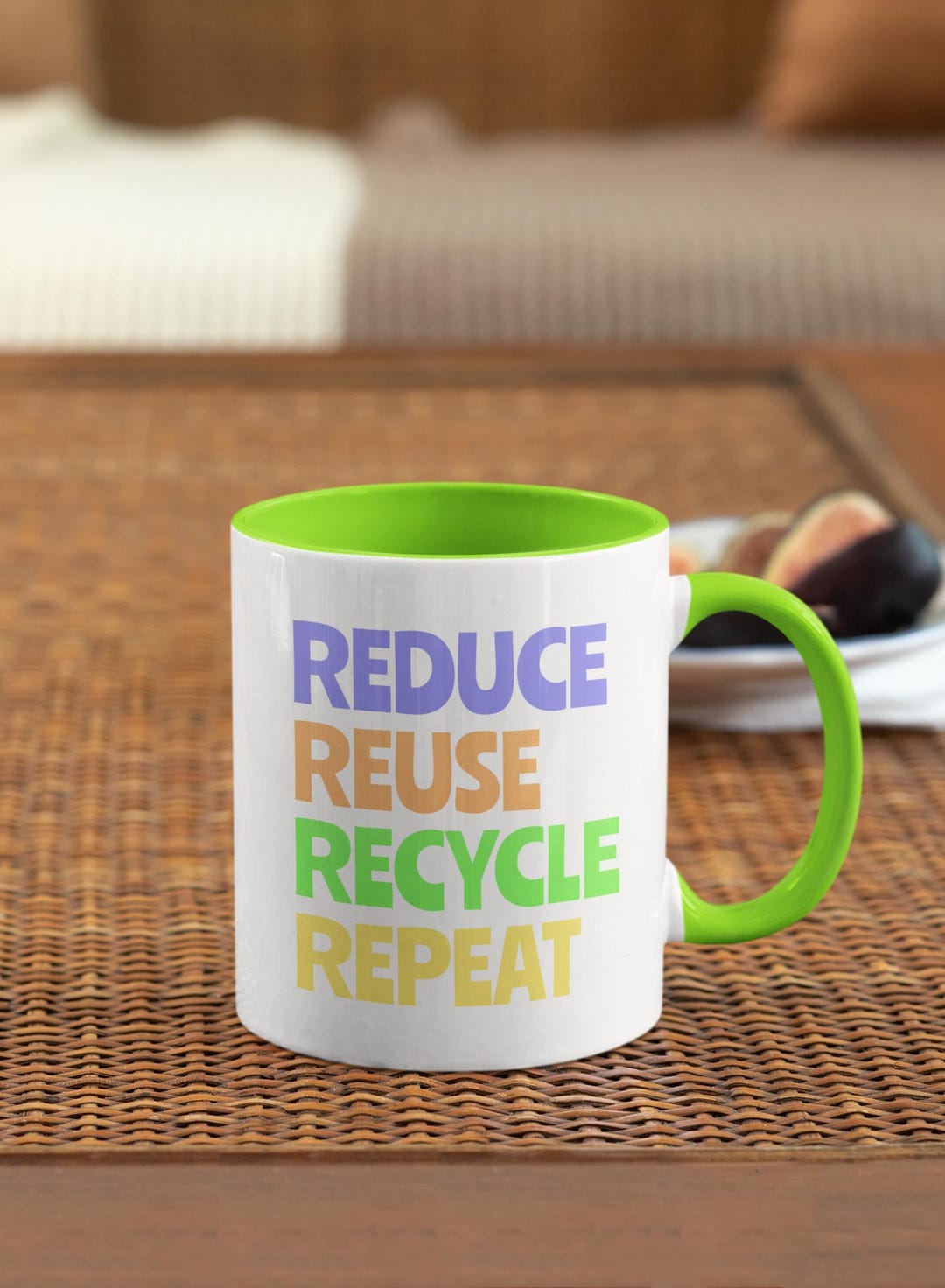 Reduce Reuse Recycle Repeat Mug | Earth Day Accent Coffee Mug 11oz and ...
