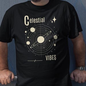 Celestial Vibes Unisex Tee - Cosmic Graphic Tee for Astronomy Lovers, Gifts for Space Fans, Astrology Shirt, Unisex T-Shirt, Casual Wear