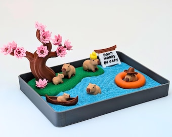 Capybara Zen Garden: Cute Capybara Gift, Funny Coworker Desk Decor