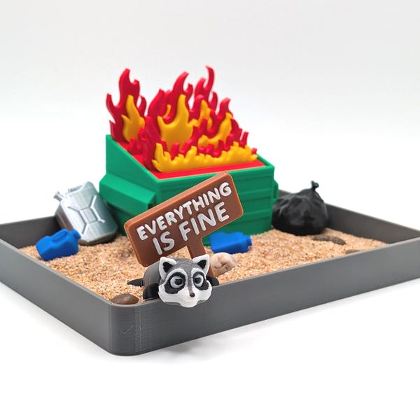 Dumpster Fire Zen Garden: Funny Coworker Gift, Office Desk Decor