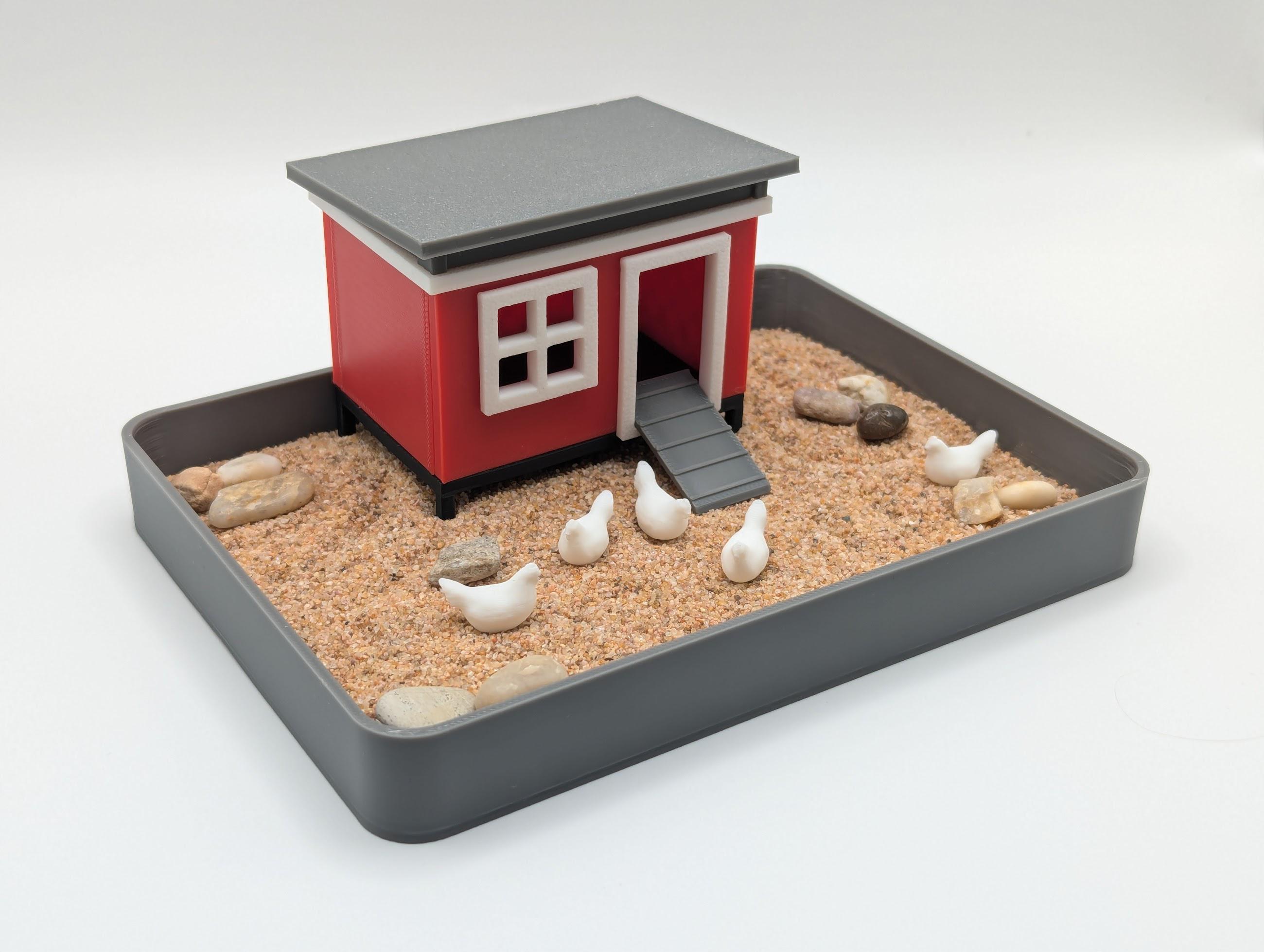 Hühner Zen Garten Set - DIY Sandgarten Mit Figuren 21x15,7cm