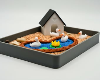 Duck Zen Garden: Whimsical Desk Decor for Relaxation