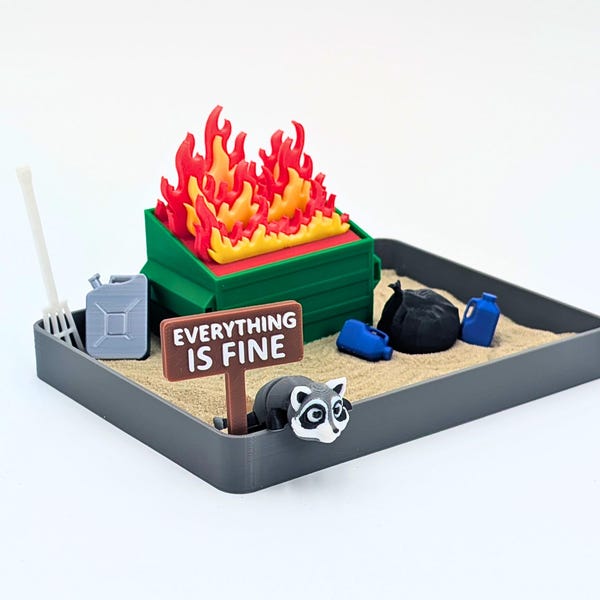 Dumpster Fire Zen Garden: Funny Coworker Gift, Office Desk Decor