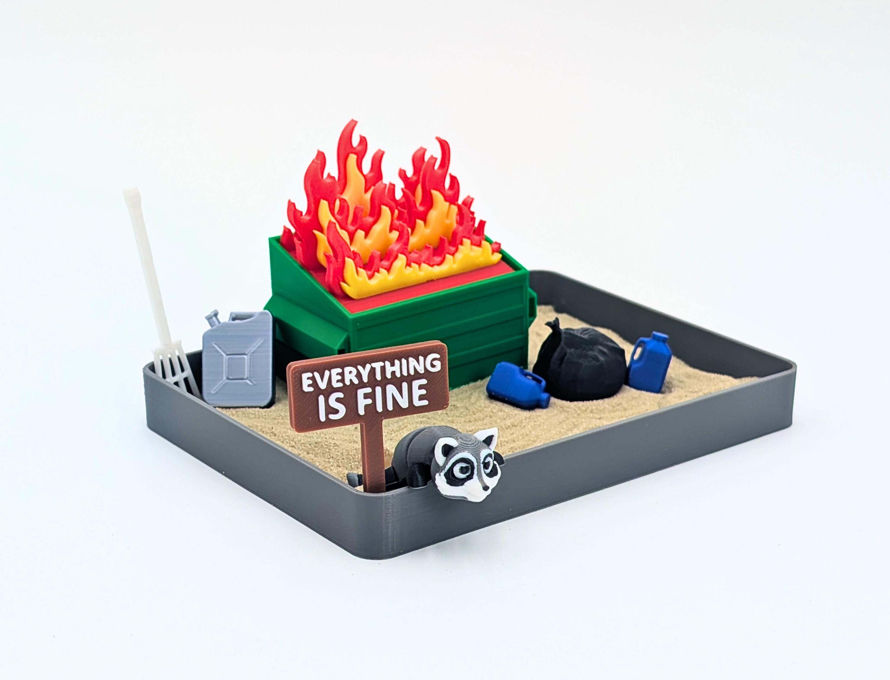 Dumpster Fire Zen Garden: Funny Coworker Gift, Office Desk Decor