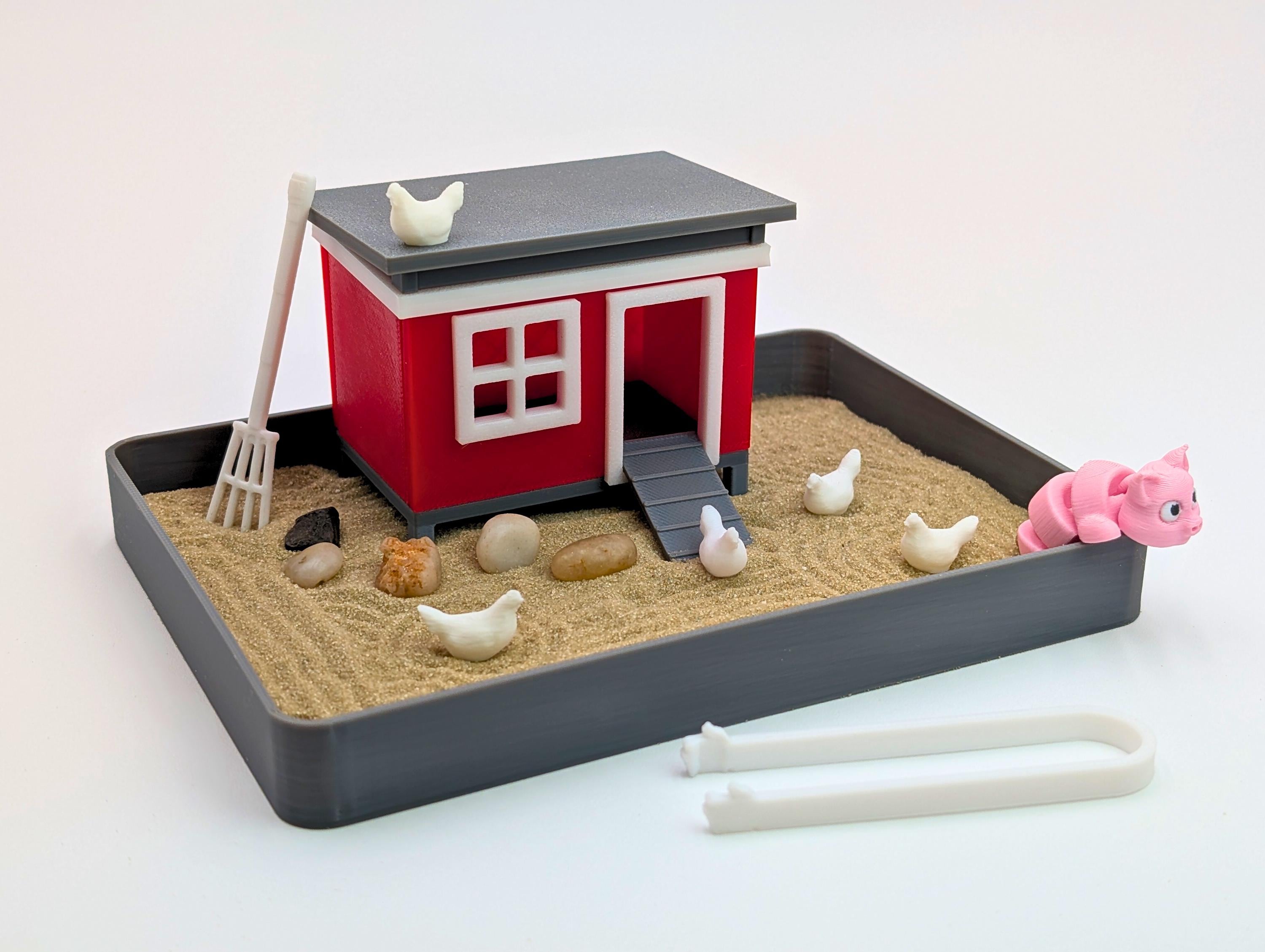 ドバイデザート ゴールデンサンド（細粒タイプ）インテリア・DIY・ディスプレイ用 Chicken Zen Garden: Desk Sand Garden DIY Kit - Etsy