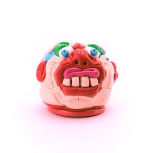 Handmade Polymer Clay Head Figurine - Clay Art - Monster Character - Original - Sculpture - Collectible