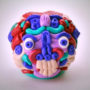 Handmade Polymer Clay Head Figurine - Clay Art - Monster Character - Original - Sculpture - Collectible