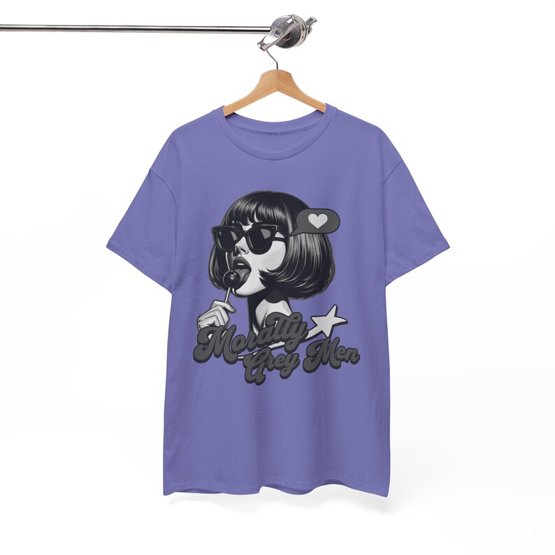Camiseta masculina Morally Grey, camiseta vintage Lollipop, camiseta Bookish Girl Violet