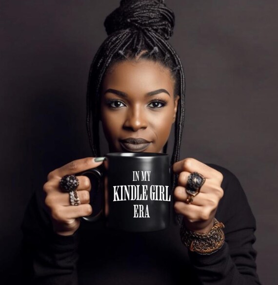 In My Kindle Girl Era Black Coffee Mug, Kindle Coffee Mug, Bookish Coffee Mug