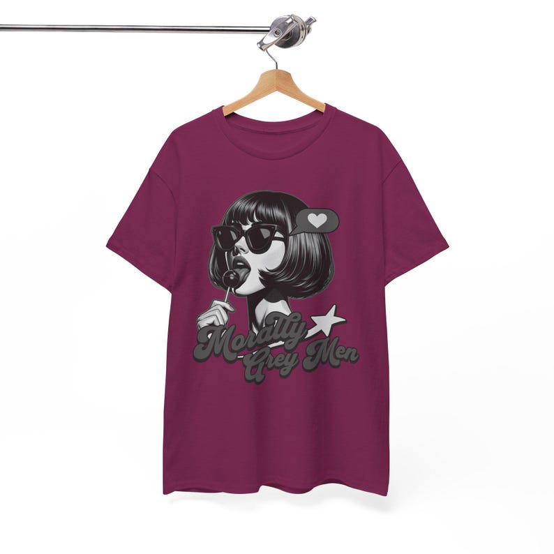 Camiseta masculina Morally Grey, camiseta vintage Lollipop, camiseta Bookish Girl Berry