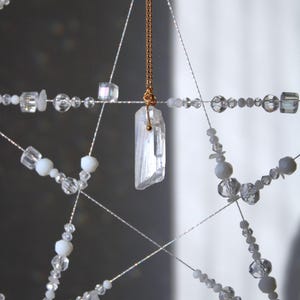 Celestial Geode Crystal Suncatcher, Boho Chic Home Decor, Rainbow Dreamcatcher, Unique Gift for Her