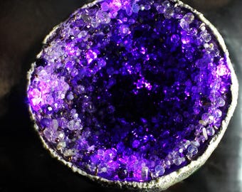 Amethyst geode with backlight - depth of light and form