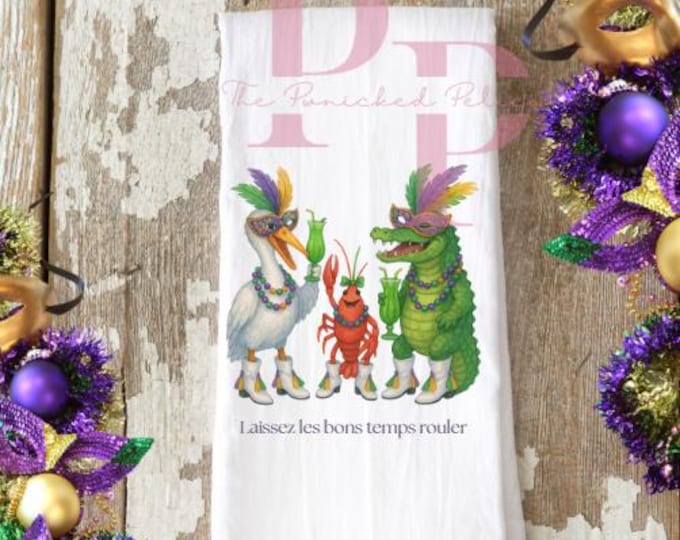 funny and cute mardi gras towel