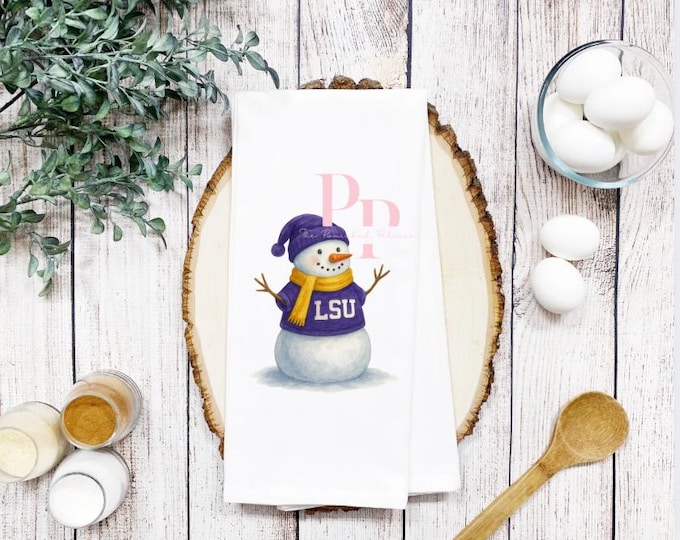 LSU gameday snowman decorative towel