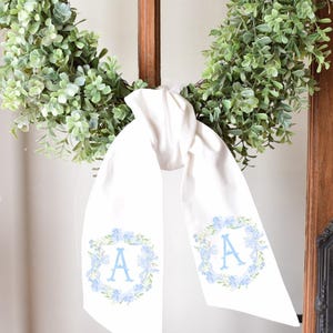 blue spring crest wreath sash