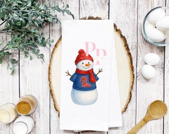 Ole miss Gameday snowman decorative towel