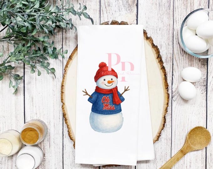 Ole miss Gameday snowman decorative towel